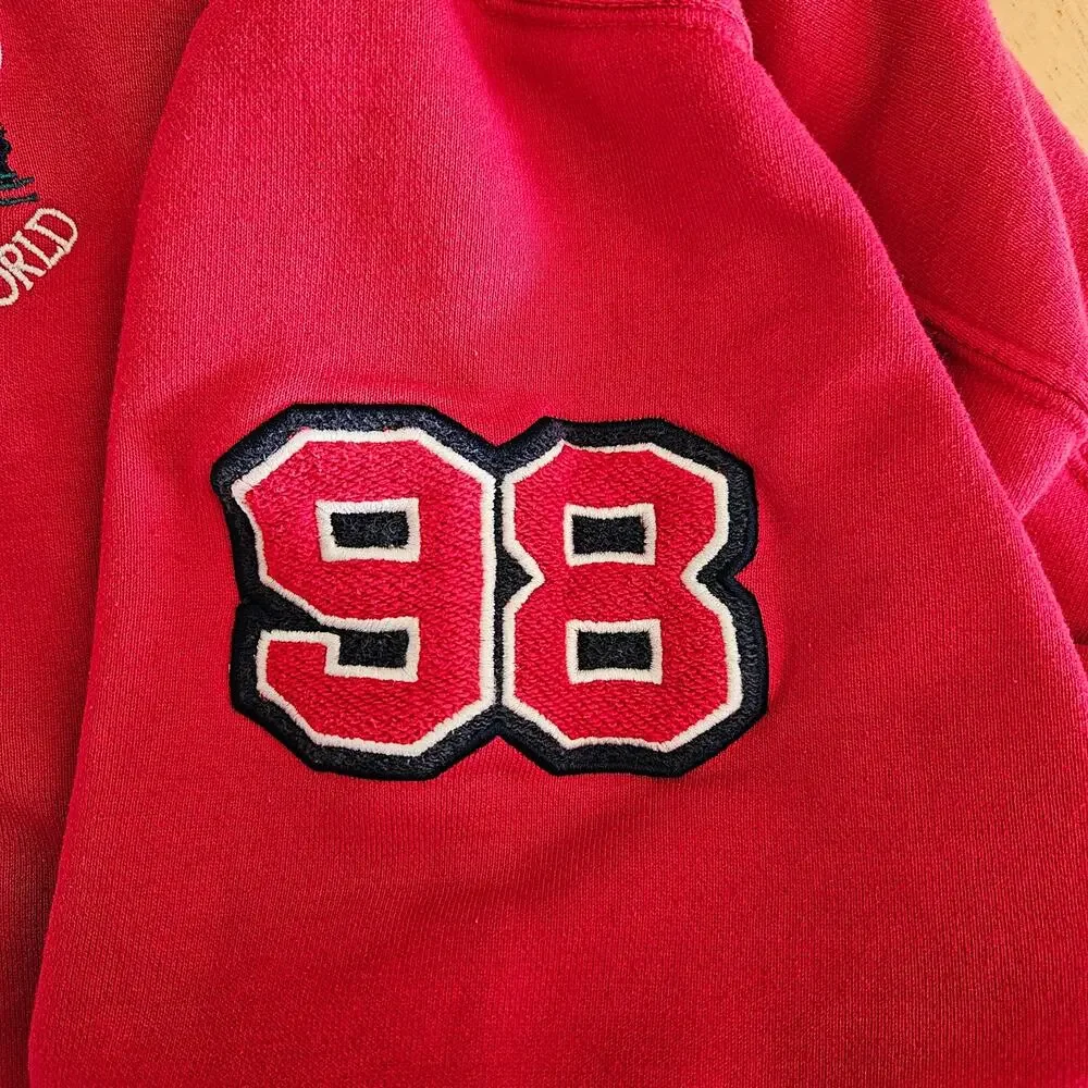 Walt Disney World VTG 1998 Quarter Zip Pullover Sweatshirt Red sz XXL